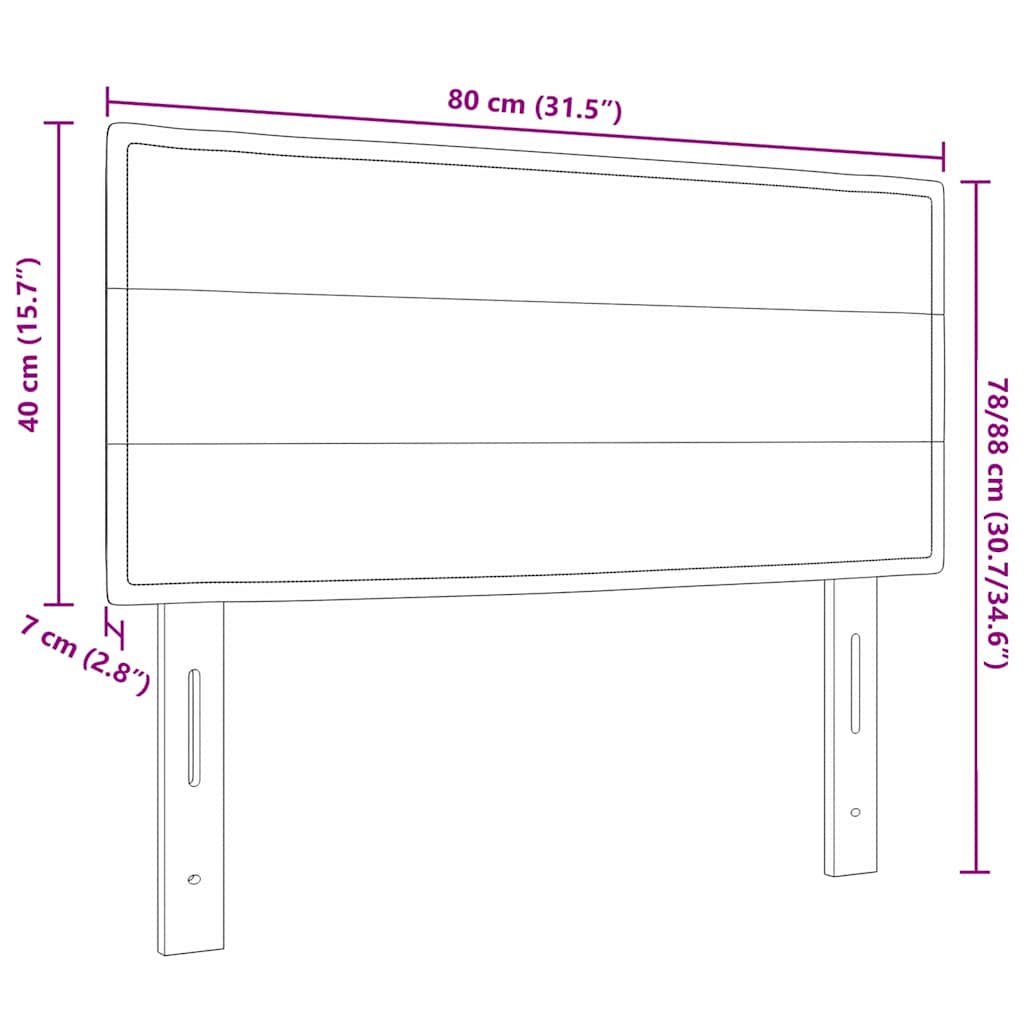 LED Headboard with LED Strip Lights Manual Taupe 80 cm Fabric